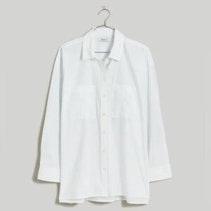 Madewell Oversized White Poplin Button Down Shirt XS Cotton
